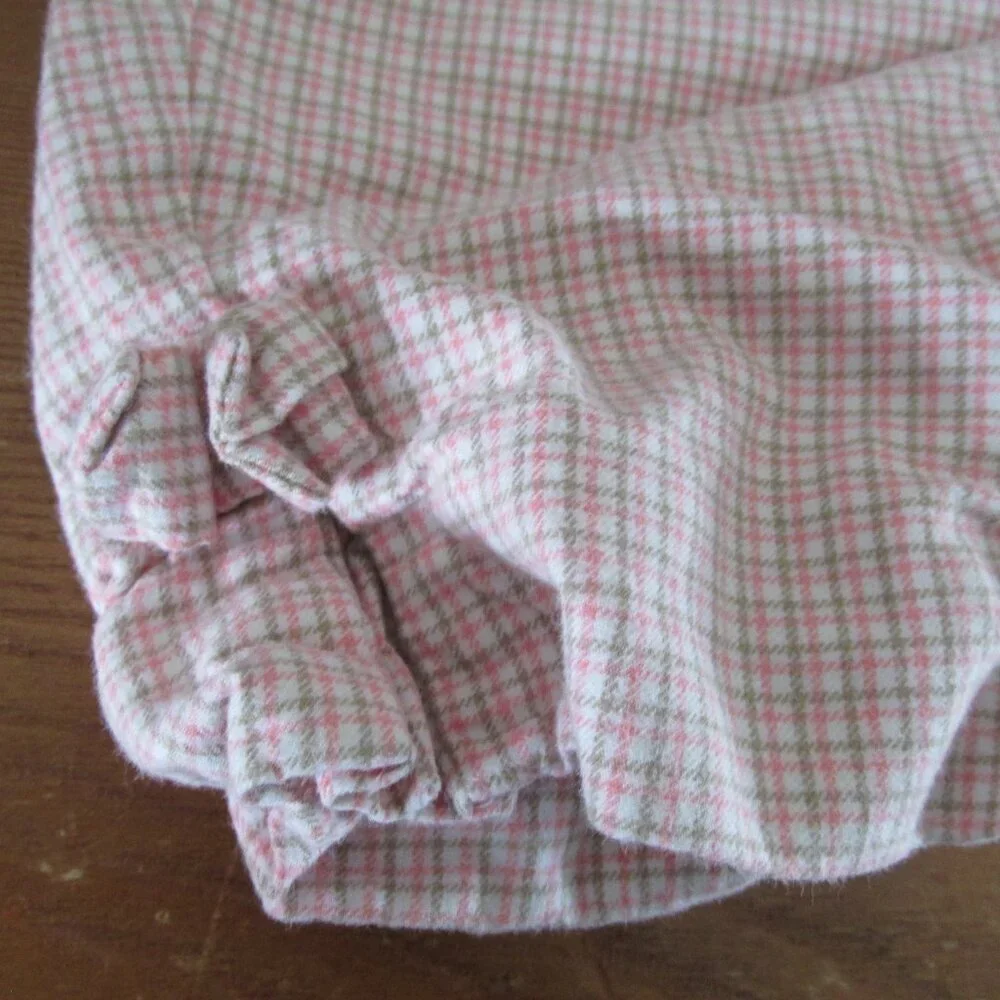 Baby Gap Pull On Pants Infant Girls 3-6M Pink Brown Plaid Elastic Jogger Bottoms